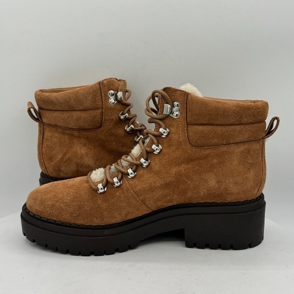 Marc Fisher LTD Nairy Hiking Boots - Women's Size 9‎ Brown Leather NEW - Picture 4 of 10